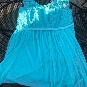 David’s Bridal Turquoise Dress — Size 22